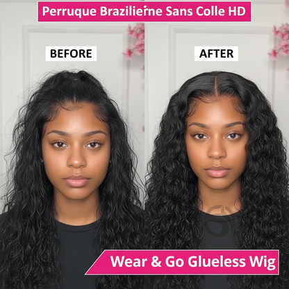 Glueless Wigs Human Hair Ready To Wear Pre Cut 4x4 5x5 Hd Lace Closure Deep Wave Curly Human Hair Wigs Brazilian Water Wave Wig